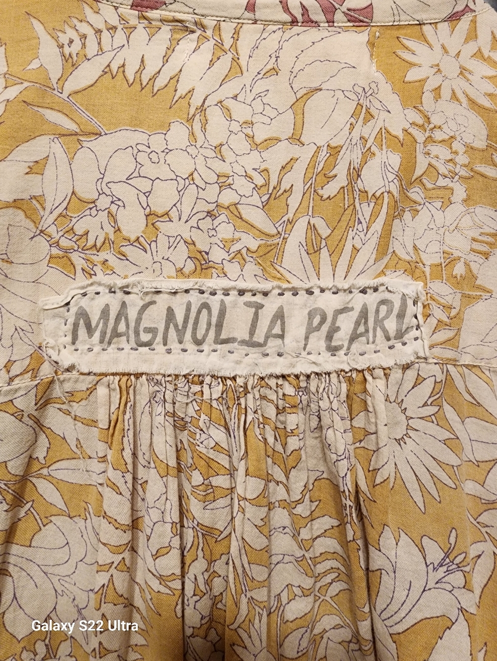 Magnolia Pearl Mustard and Cream Floral Dress/top